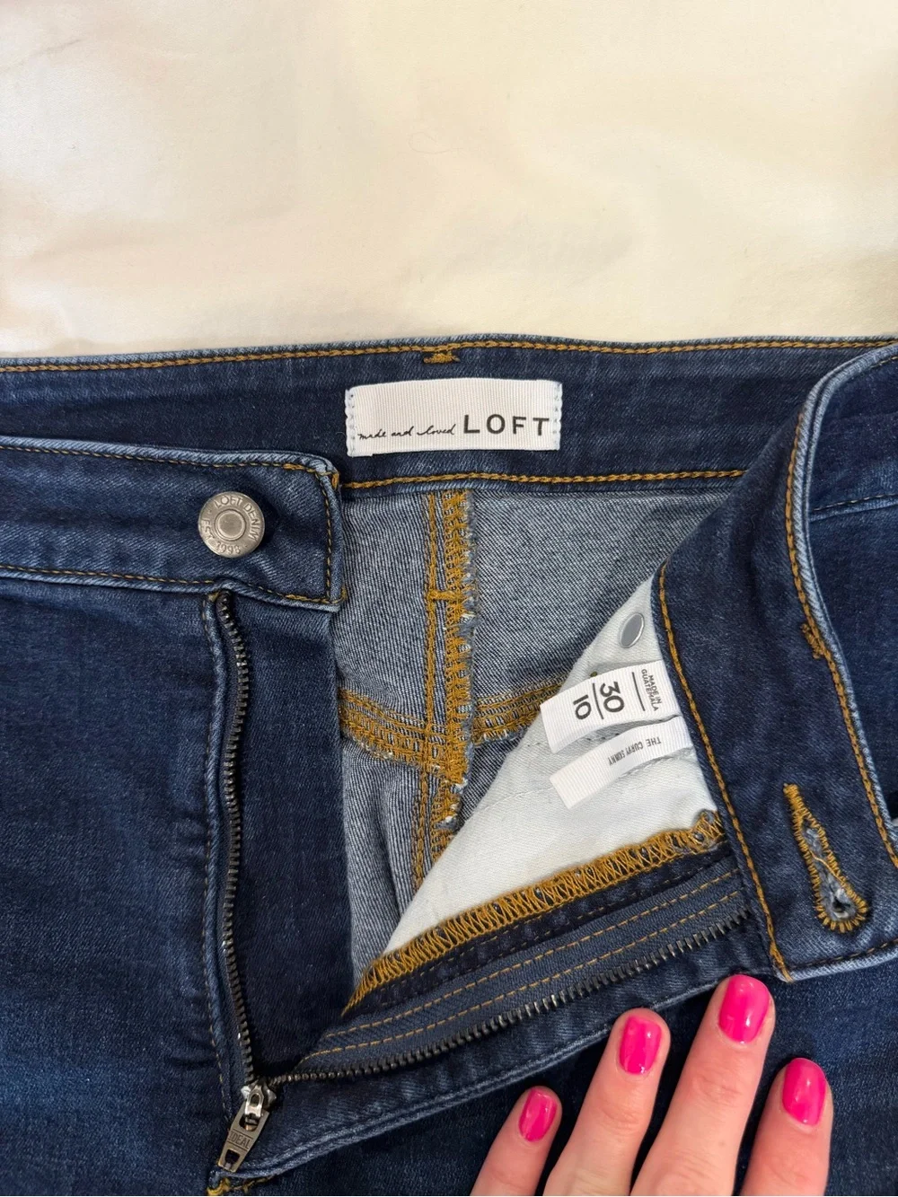 LOFT Dark Indigo Skinny Jeans